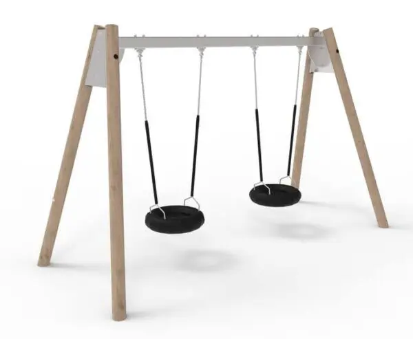 Robinia/stålgunga m/2 däckgungor
