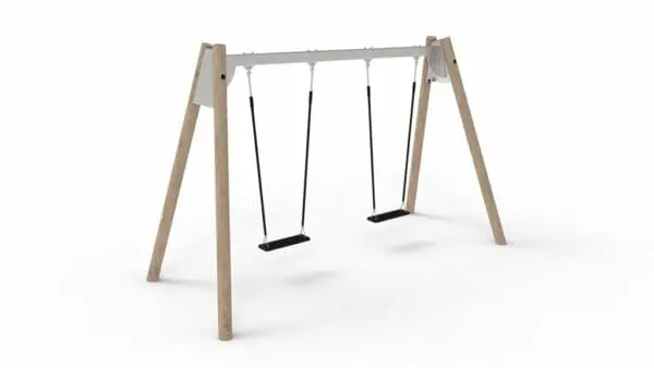 Robinia/stålgunga m/2 säkerhetssitsar