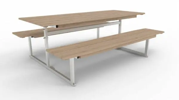 Parkbänk m/stålunderrede och kalmarbrädor 21 mm