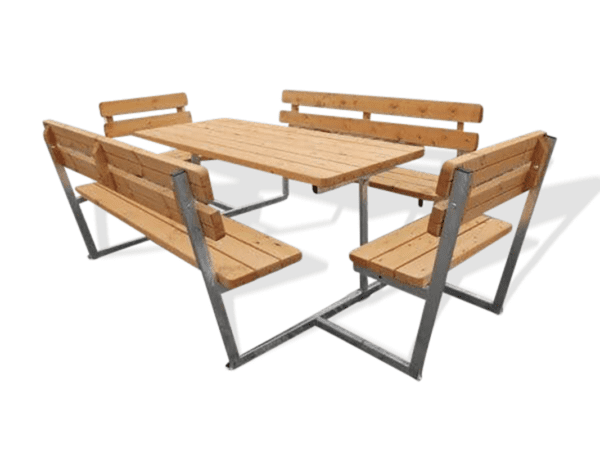 Parkbord/bänkset med rygg i furu - 330x200