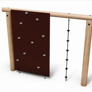 Robiniaram med klättervägg och knutrep