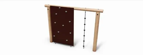 Robiniaram med klättervägg och knutrep