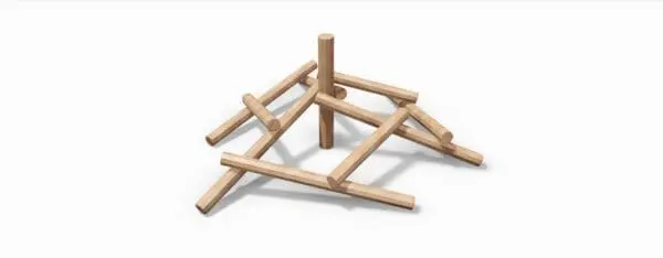 klätterpyramid i flera nivåer
