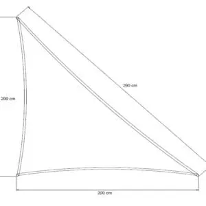 Pe rätvinklat segel 2x2x2,8 m - offwhite inkl.beslag