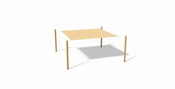 Pe kvadratiskt solsegel 4x4 m offwhite inkl. beslag