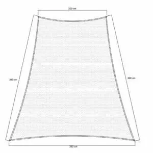Hdpe trapetssegel 3,6x3,6x3,6x2 m camel inkl. beslag