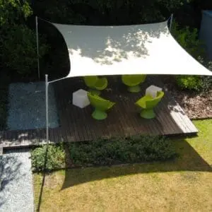 Hdpe fyrkantssegel 4,2x4,2 m - camel inkl. beslag