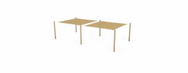 System 2 st hdpe fyrkantigt segel + 6 stolpar - Bild 2