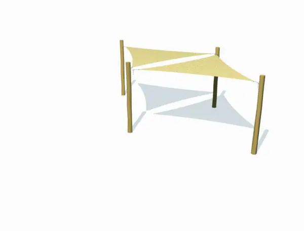 System 2 st hdpe trekantigt segel + 4 stolpar