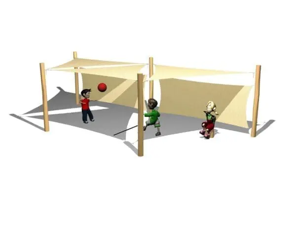 System m.3,6x3,6x3,6 m hdpe - solsegel inkl. 2 sidosegel