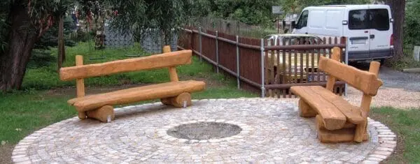 Bänk med ryggstöd - Bild 2