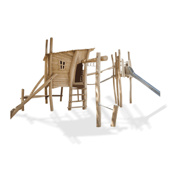 trädkoja med armgång och rutsch