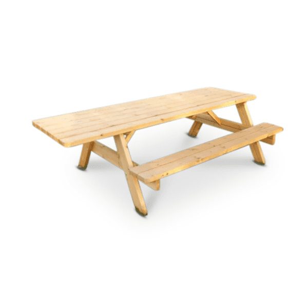 Picknickbord med förlängd bordsskiva, för förankring