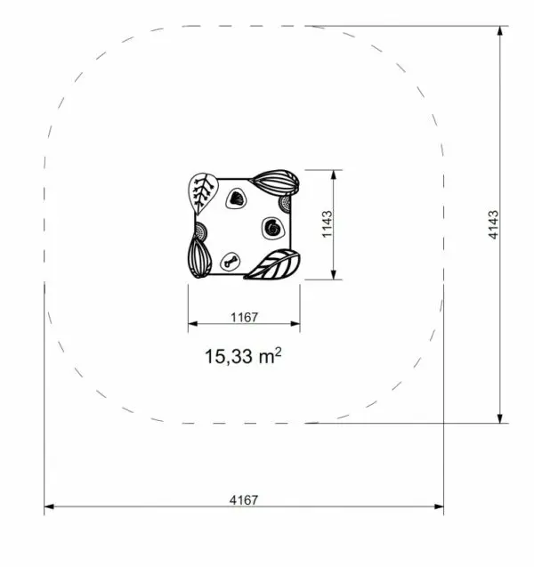 Upphöjd sandlåda SOMERO 2 mått: 1,17 x 1,14 m - Bild 4