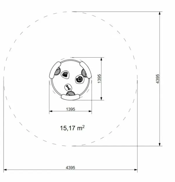 Upphöjd sandlåda SOMERO 3 mått: 1,40 x 1,40 m - Bild 4
