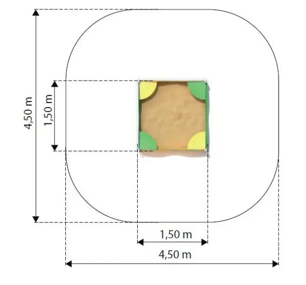 Sandlåda SABLO 3 mått: 1,50 x 1,50 m - Bild 2