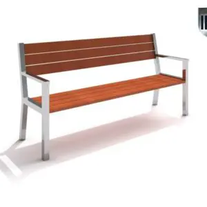 Bænk i rustfrit stål 07