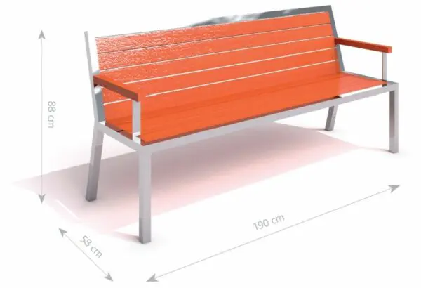Bänk i rostfrittstål 08 - Bild 3