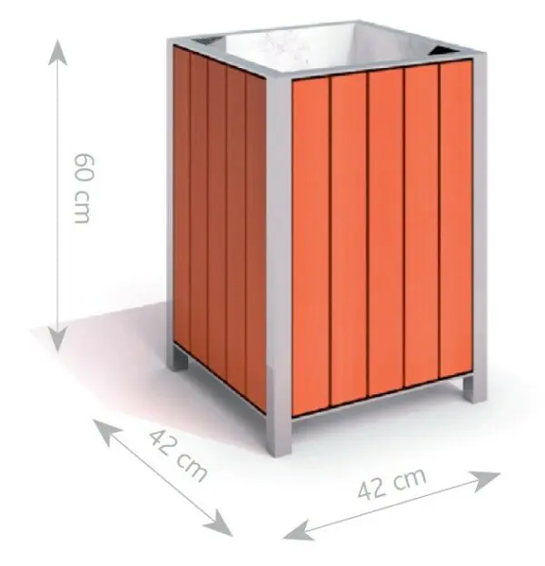 Papperskorg i galvaniserat stål 08 - Bild 4