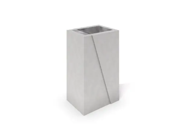 DECO papperskorg i vit betong 50 l - Bild 3