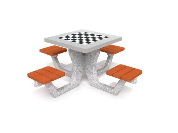 Betongbord för schack - dam - Bild 5