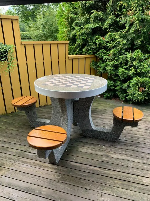 Betongbord runt för schack - dam - Bild 5