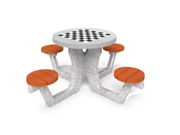 Betongbord runt för schack - dam - Bild 6
