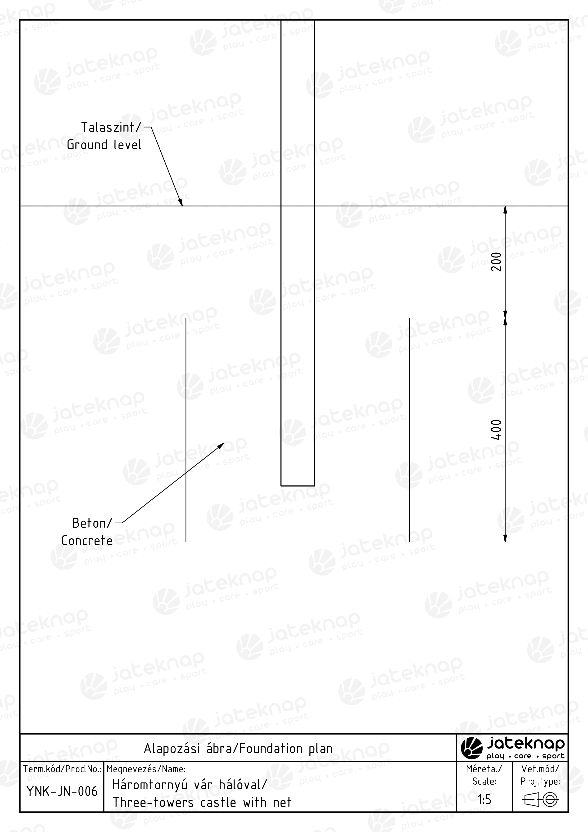 Tre-tårns slot med net - Billede 3
