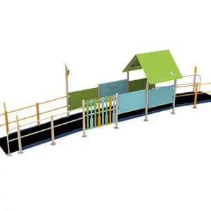 Barrierefri kabine med rampe - lige ( Dette kørestolsvenlige legeredskab )