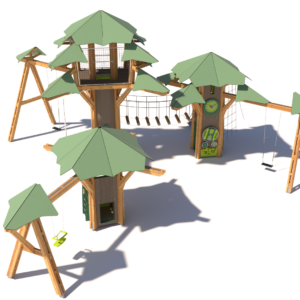 Playtree Forest SML med rutschkana, repbro & gunga