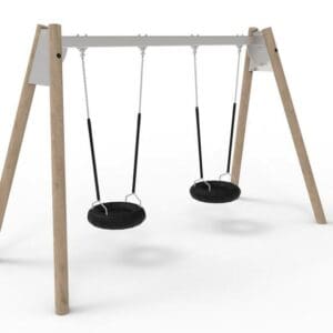 Robinia/stålgynge m/2 dæksæder