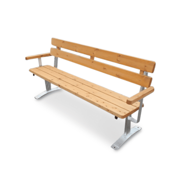 Soffa med ryggstöd och armstöd, för förankring