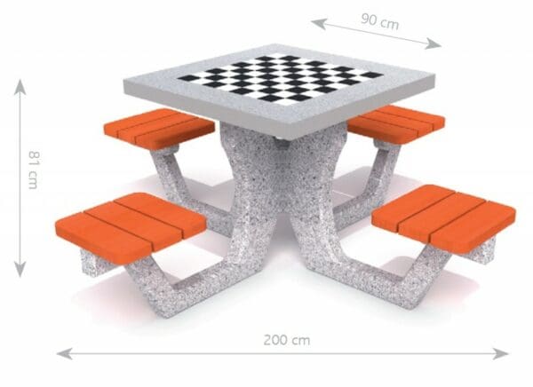 Betongbord för schack - dam - Bild 4
