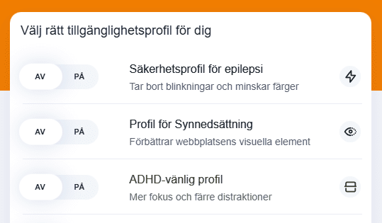 Tillgänglighetsinställningar